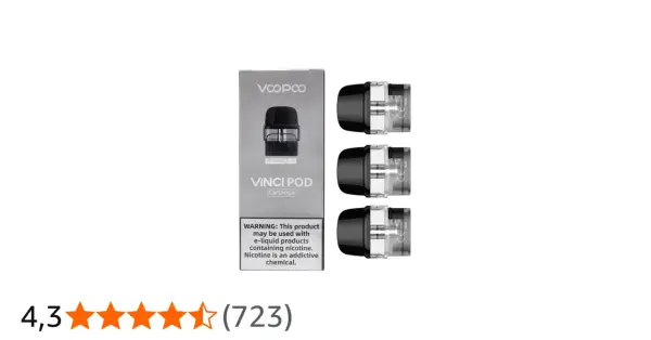 Caja de cartuchos Voopoo Vinci Pod con tres unidades.